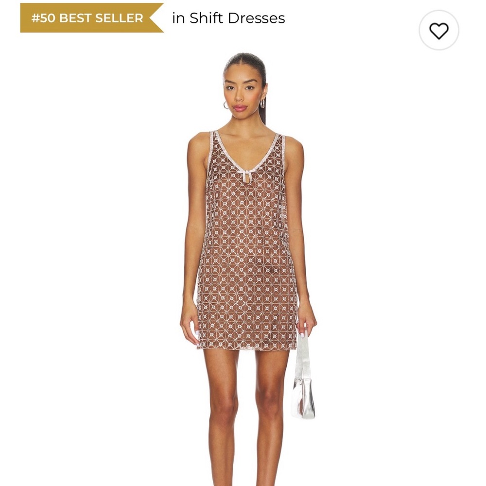 SAYLOR Chocolate Beaded Sequin Mini Dress
